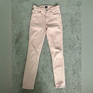 Citizens Of Humanity. Size 24. Rocket Crop High Rise Skinny. Pale Pink.